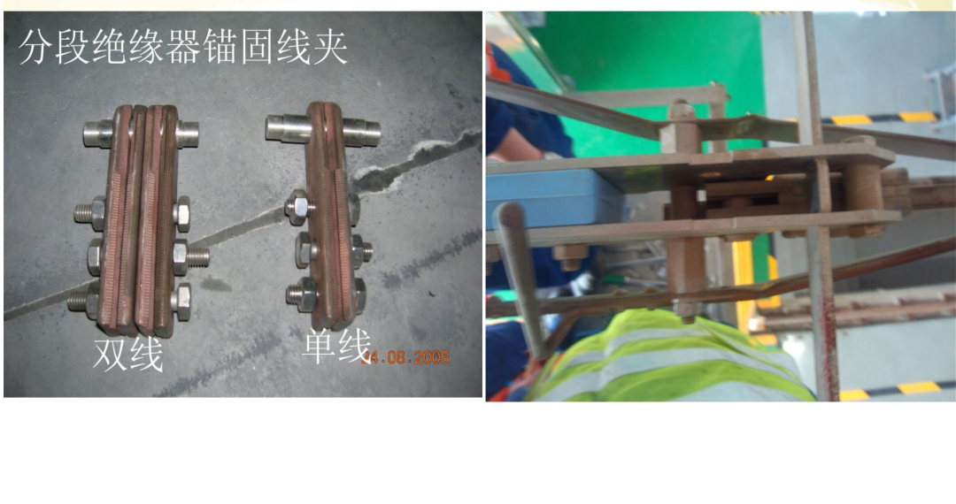 分段绝缘器锚固线夹与接触线的连接